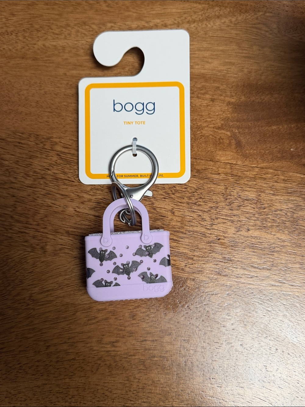 Bogg Tiny Tote Keychain - Lavender Bat Print